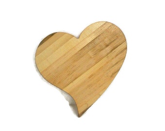 Big Primitive Heart Shaped Cutting Board Handcrafted from Maple Hardwood