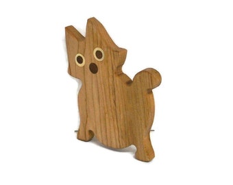 Small Kitty Cutting Board Handcrafted from Cherry Hardwood