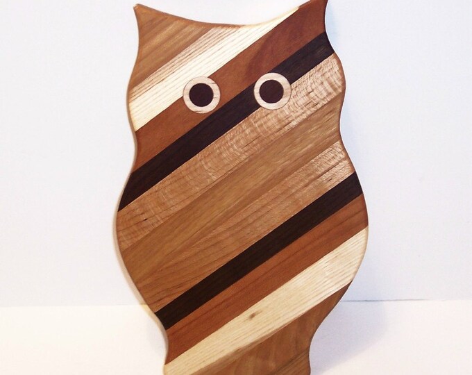 OWL Cutting Board Handcrafted From Mixed Hardwoods Etsy