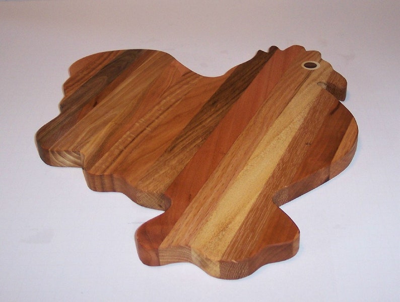 Rooster Cutting Board For The Country Kitchen Handcrafted from Mixed Hardwoods FREE SHIPPING
