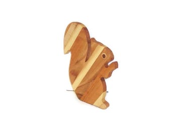 Squirrel Cutting Board Handcrafted from Mixed Hardwoods