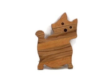 Fat Cat Cutting Board Handcrafted from Mixed Hardwoods