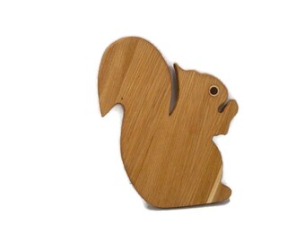 Squirrel Cutting Board Handcrafted from Oak Hardwood