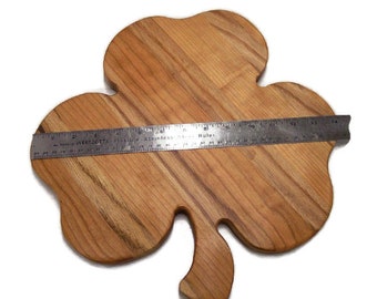 14" Charcuterie Shamrock Board, Cutting Board, Handcrafted from Mixed Hardwoods