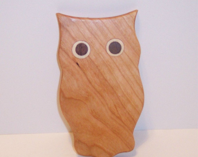 Mini OWL Cutting Board in Solid Cherry Etsy