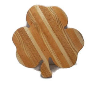 Charcuterie GIANT Shamrock Board, Cutting Board, 17 1/2&quot;  Handcrafted from Mixed Hardwoods
