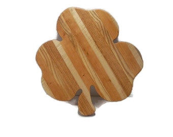 Charcuterie GIANT Shamrock Board, Cutting Board, 17 1/2"  Handcrafted from Mixed Hardwoods