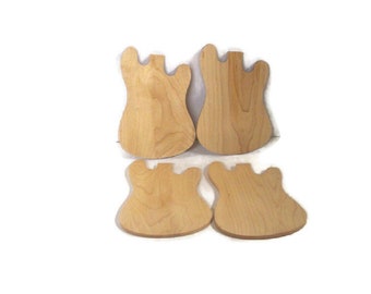 Guitar Coasters (set of 4)  Handcrafted from Maple Hardwood