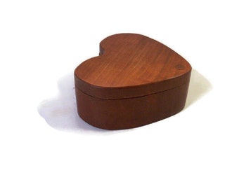 Wood Jewelry Box, HEART Treasure Box, Keepsake box, Treasure Chest From Cherry Hardwood