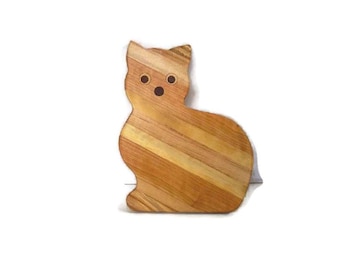 Kitty Cutting Board Handcrafted from Mixed Hardwoods