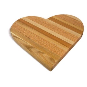 Heart Cutting Board Handcrafted from Mixed Hardwoods