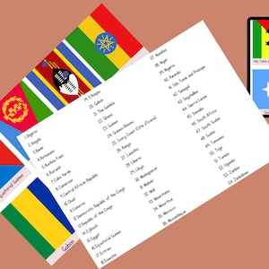 Educational Flashcards of 54 African Countries | Geography| Homeschool | Africa Map| Montessori| Preschool | Early Learning | Gift Ideas