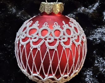 Modello per palline di Natale con chiacchierino - Copertura per palline di vetro o plastica