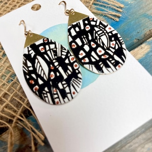 Hand painted abstract earrings one of a kind