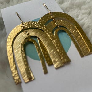 Gold Rainbow Arch Earrings - Modern Statement Jewelry
