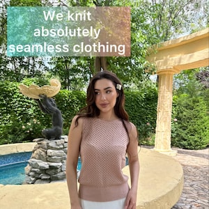 Women&#39;s knitted top, Women&#39;s hand knitted top, Hand knitted top, Knitted top with pattern, Hand knitted T-shirt, Women&#39;s knitwear, Knit top