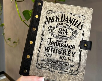 Personalized notepad, Notebook, Leather notebook, Custom notepad, Custom notebook, Custom sketchbook, Personalized notepad, Jack Daniels