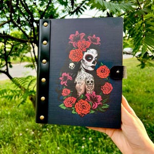 Santa Muerte, Zauberbuch, Santa Muerte Art, Heiliger Tod, mexikanische Kunst, Buch der Schatten, Hexenjournal, Zauberbuch, Death Note, Hexerei