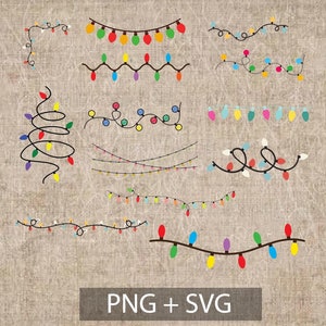 Kerstverlichting SVG-bundel - vakantie SVG-bestanden knippen voor Cricut & Crafts - illustraties commercieel gebruik - winterversieringen