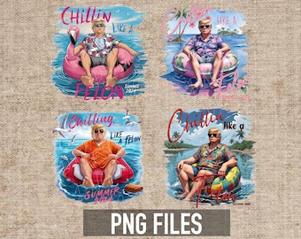 Chillin Like A Felon Summer 2024 Png, Trump 2024 Png, Retro Shirt Design, Digital Download