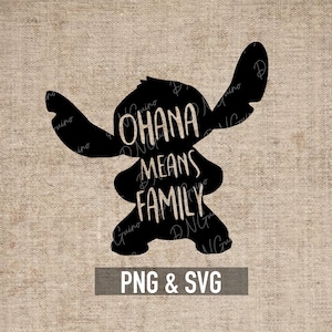 Ohana significa família SVG, PNG Clipart Digital Download - Citação fofa para Cricut, artesanato DIY e designs de camisetas