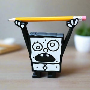 3D Printed Pencil Holder Nostalgic Character Desk Organizer for Pens, Markers & Fun Office School Supplies Storage