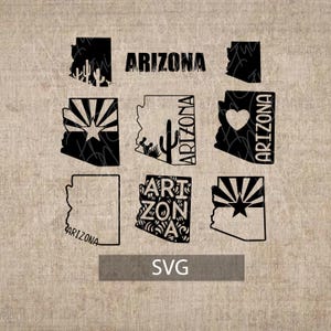 Arizona SVG - téléchargement numérique pour Cricut, scrapbooking, conception graphique, téléchargement immédiat, Arizona State Art, projet de bricolage