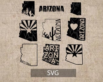 Arizona SVG PNG State Outline Desert Cricut Cut File