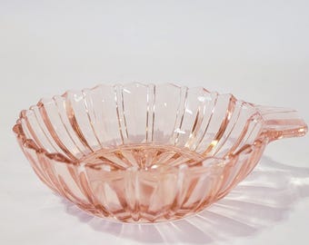 Bol para pañales de cristal rosa de la época de la Gran Depresión de Anchor Hocking, modelo Fortune Pattern