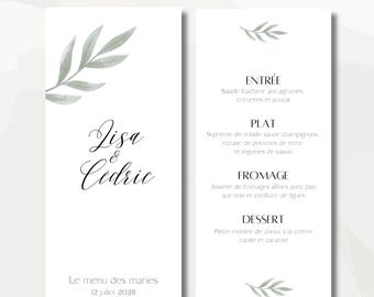 Wedding menu - baptism - Canva template
