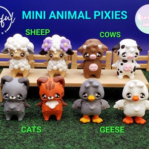 3D Printed Articulated Mini Animal Pixies -  Fidget Friends, Decor.