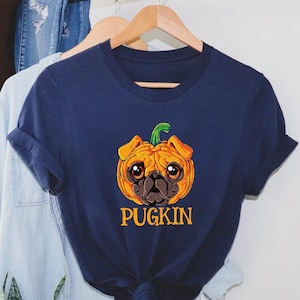 Pugkin Halloween Shirt,  Pugkin Pug Halloween shirt, Cute Dog Pumpkin Shirt, Dog Owner Hoodie. Halloween Pugkin T-Shirt, Halloween Shirt