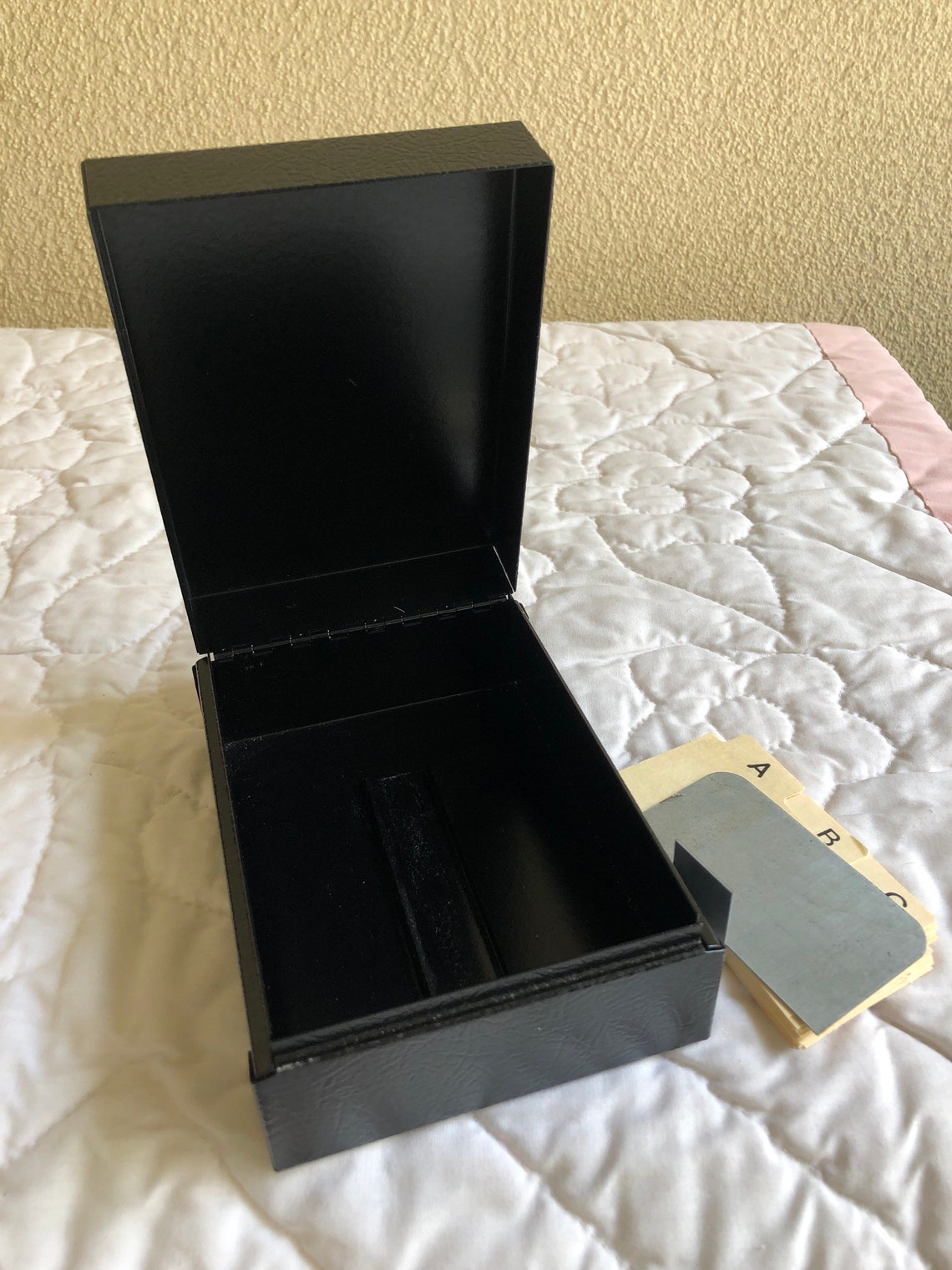 Vintage metal file box metal card box trinket box Etsy