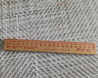 Vintage Wood Canadian Metric advertising  ruler