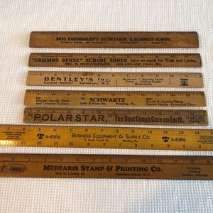 Vintage Advertising Wood Rulers 12 , 15 - Etsy