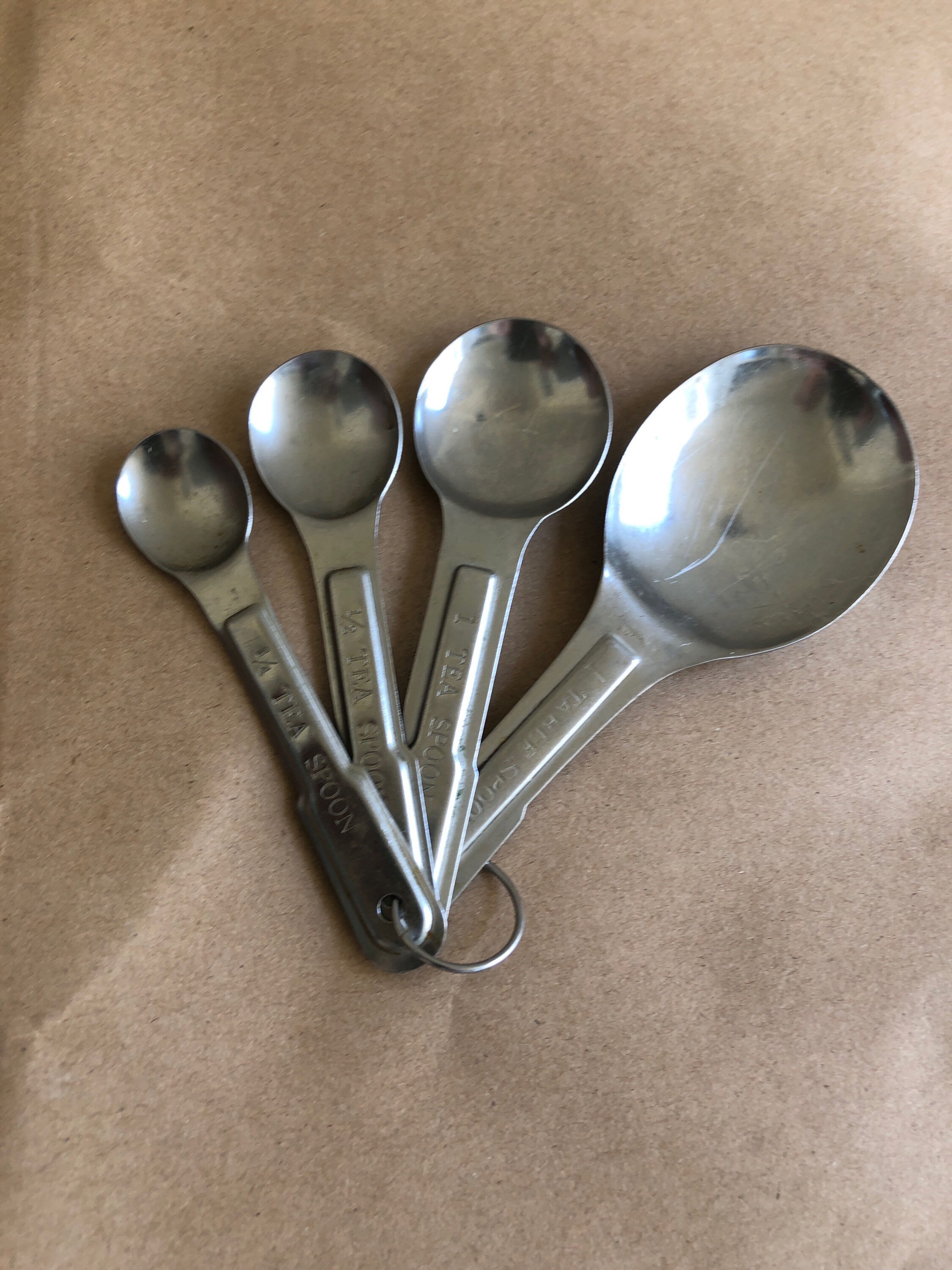 Vintage Japanese measuring spoons on a ring aluminum Etsy