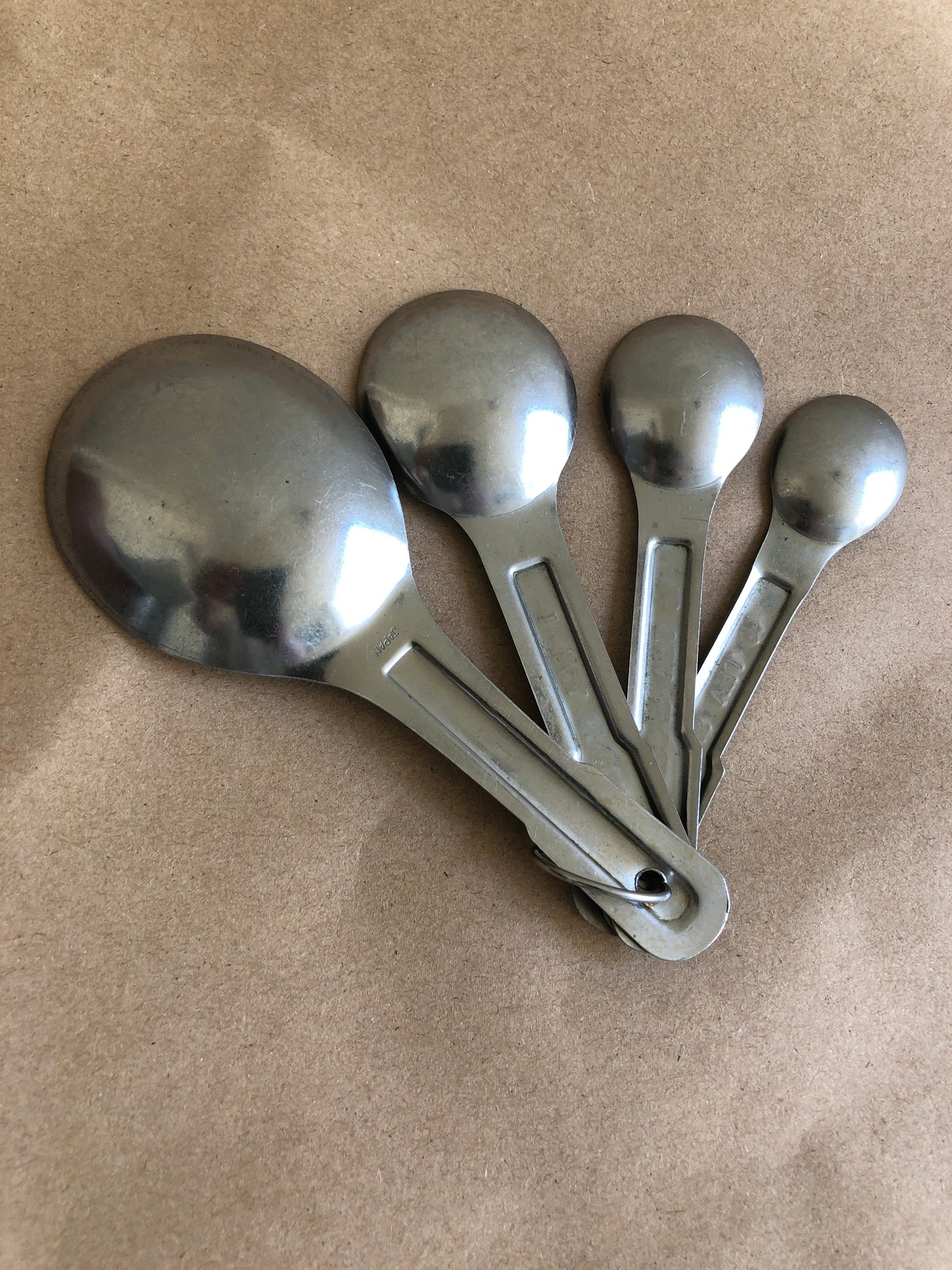 Vintage Japanese measuring spoons on a ring aluminum Etsy