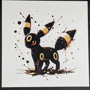 Umbreon - Pôster de Pokémon - Arte de parede e mesa - Impressão 3D - Retrato de anime - Tema Pokémon - Design impresso - Presente de exibição criativo - Arte de fã