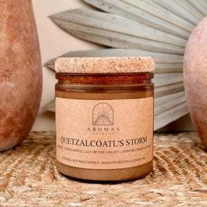 Hand Poured Natural Soy Wax Candle, Mexican Home Fragrance Gift, Quetzalcoatl's Storm
