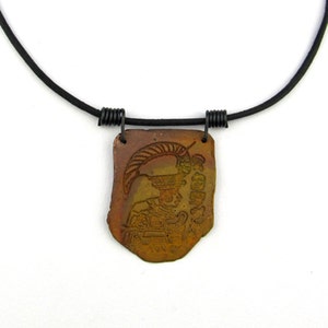 Copper Zapotec Necklace with Coiled Black Steel Bail