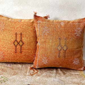 Cactus silk pillow, Moroccan Sabra cushion, handmade cactus silk pillow, Berber Sabra cushion, Pillow Throw, Moroccan Sabra cushion
