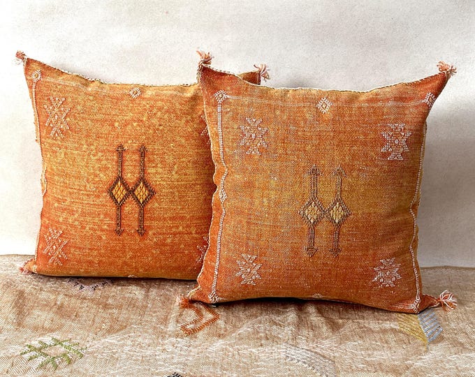Cactus silk pillow, Moroccan Sabra cushion, handmade cactus silk pillow, Berber Sabra cushion, Pillow Throw, Moroccan Sabra cushion