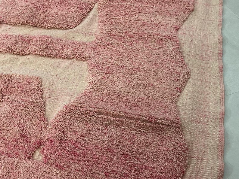 Viral Coquette Pink Rug | Soft Moroccan Berber Carpet | Beni Mrirt Style Handmade Wool Rug | Aesthetic Boho Decor Must-Have - Pink Beni Rug image 3