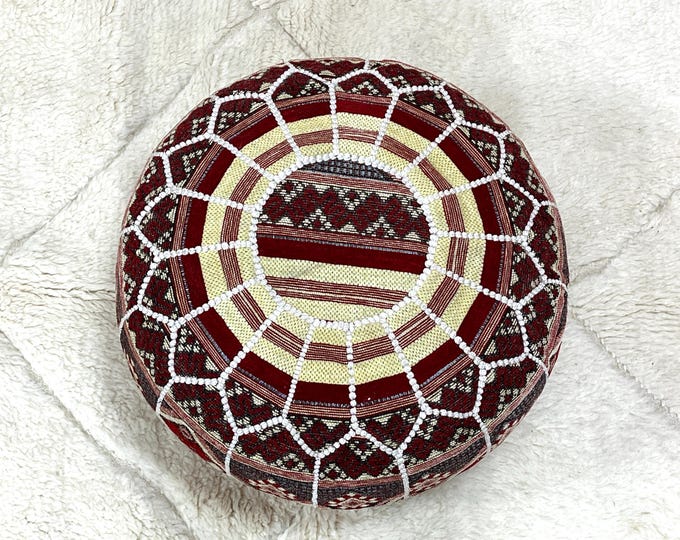 Moroccan pouffe, bedroom pouf, bohemian pouf, special moroccan pouf, genuine leather, functional pouf, moroccan pouf cover, footstool
