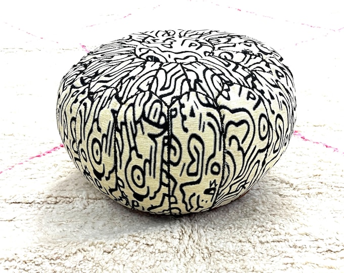 Moroccan pouffe, bedroom pouf, bohemian pouf, special moroccan pouf, genuine leather, functional pouf, moroccan pouf cover, footstool