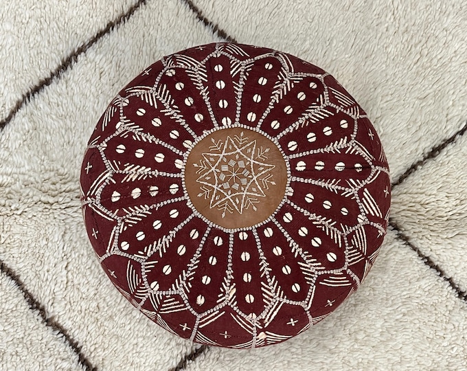 Moroccan pouffe, bedroom pouf, bohemian pouf, special moroccan pouf, genuine leather, functional pouf, moroccan pouf cover, footstool