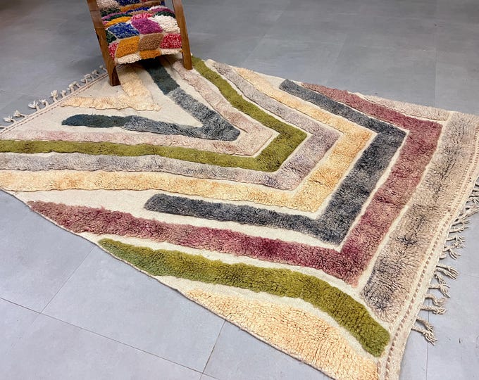Beni ourain rug, Authentic Moroccan rug, Berber carpet, Genuine Wool rug, Handmade rug, Beni ourain style, Area rug, Tapis berbere, Teppich