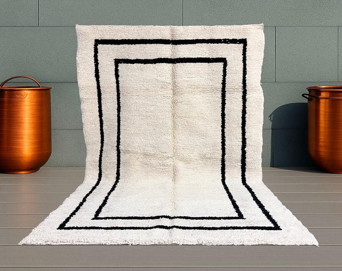 6x9ft Authentic Moroccan Wool, Cultural Home Decor, Luxury Floor Art, Handcrafted Moroccan Carpet, Berber Wool Rug,