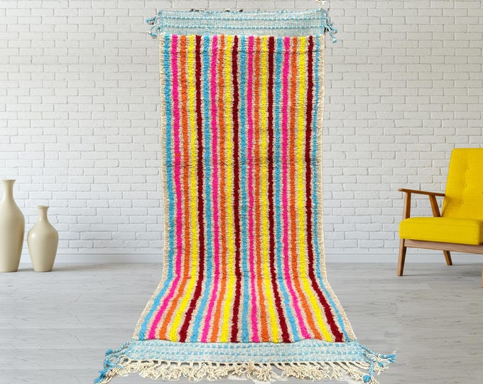 Custom Fabulous Boujaad Rug - Amazing Multicolored Rug - Beni Ourain Rug - New Beni Ouarain Rug -Vintage Moroccan Runner - Etryway Rug