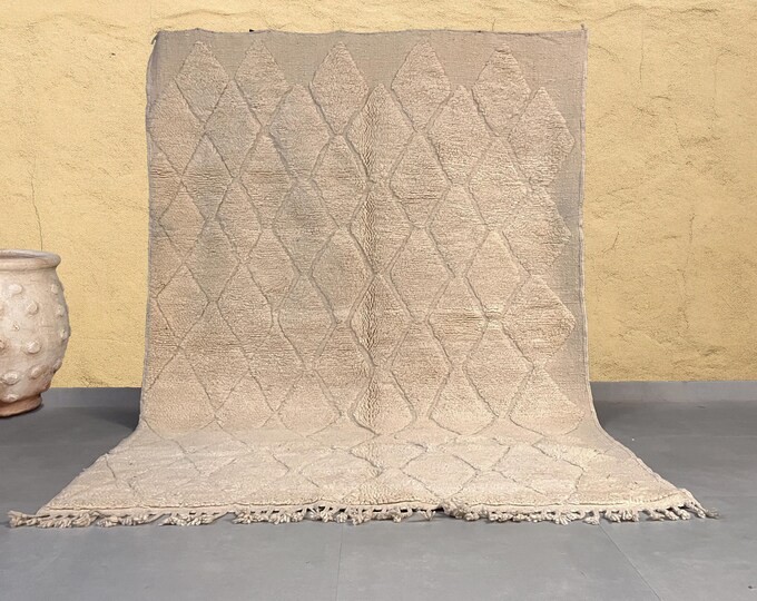 Custom Handmade Moroccan Wool Rug with Modern Geometric Design